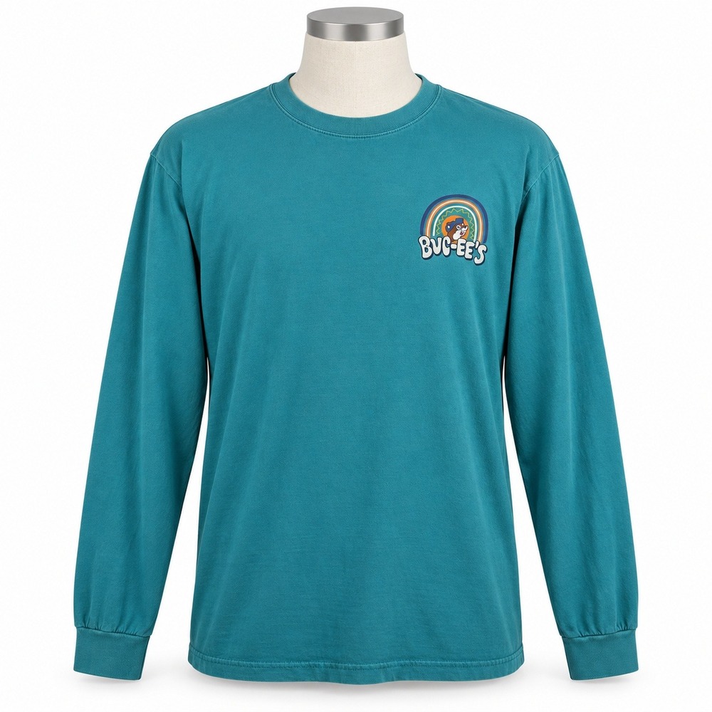 Buc-ee's XL Long Sleeve T-Shirt Teal Love Buc-ee's Rainbow Floral Graphic Tee